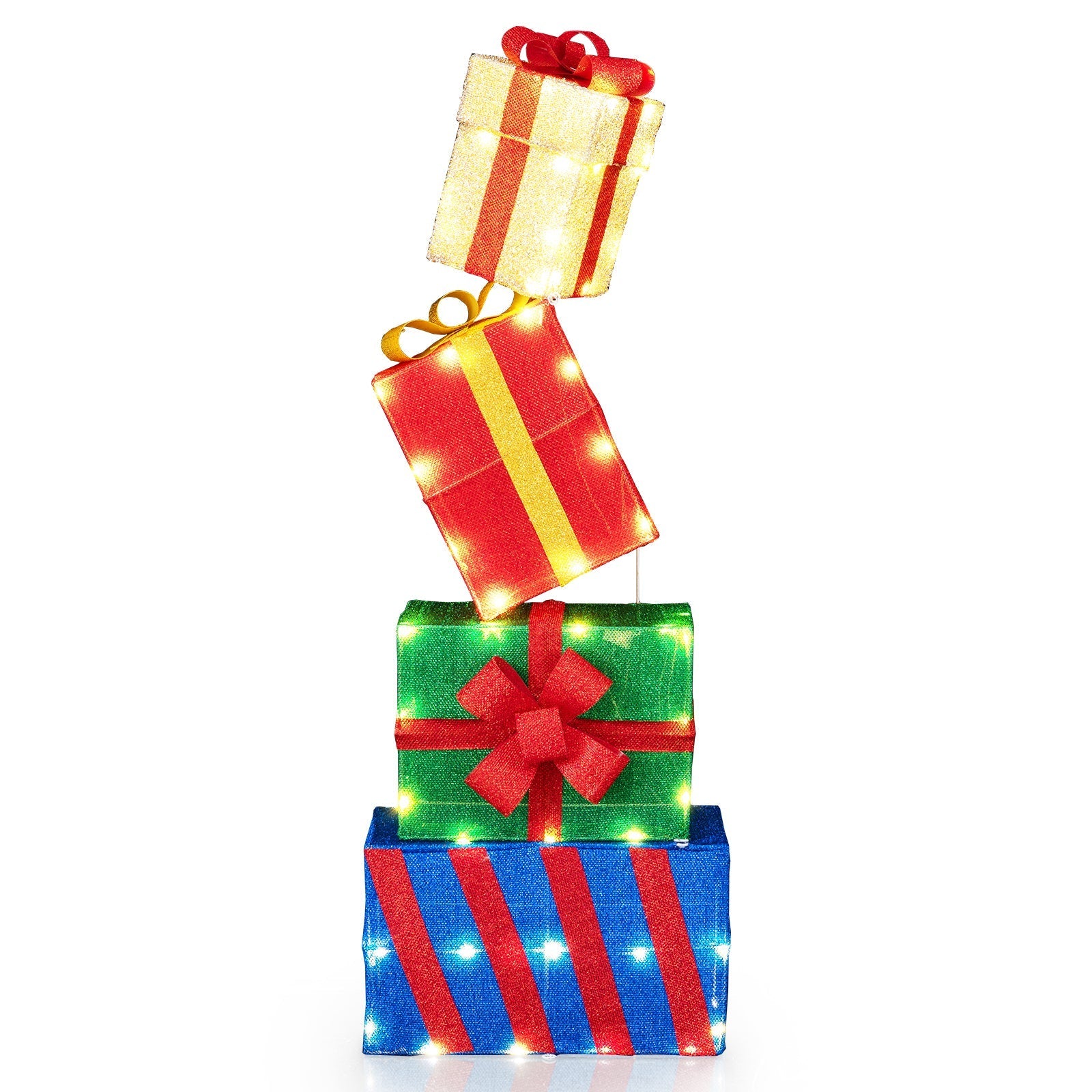 4 Ft Stackable Gift Boxes Set of 4 Stacked Christmas Present Boxes
