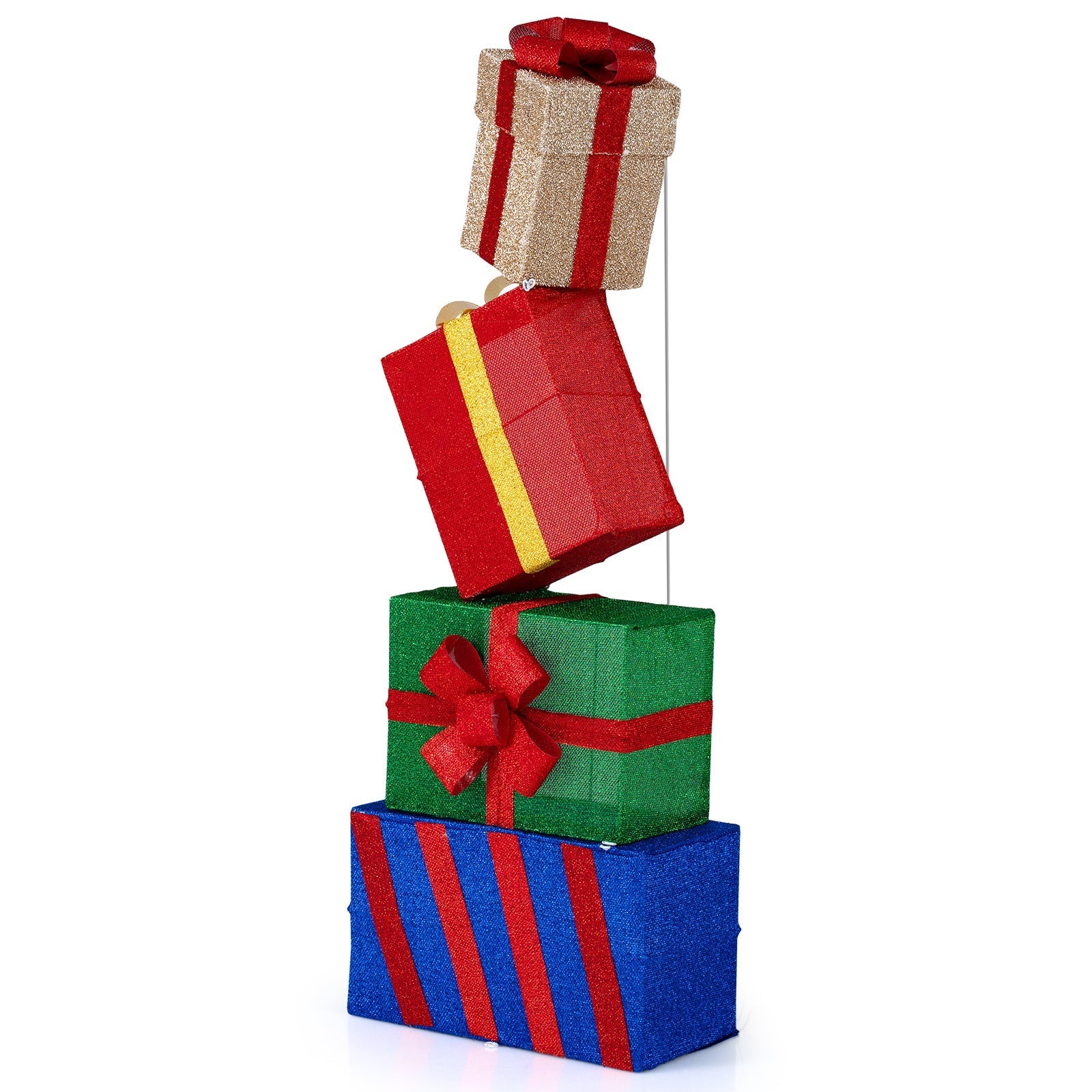 4 Ft Stackable Gift Boxes Set of 4 Stacked Christmas Present Boxes