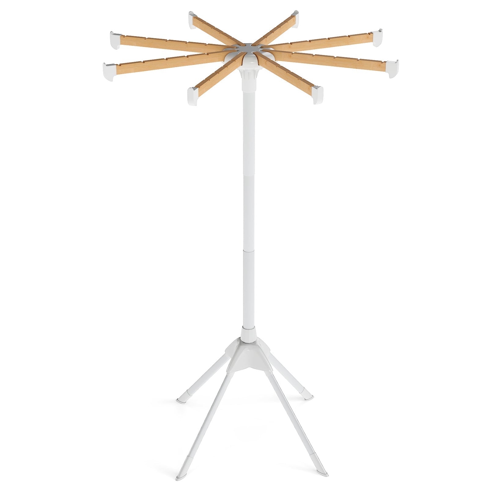 4 Legs Foldable Clothes Drying Rack with 8 Bamboo Hanging Rods and 40 Hanger Slots