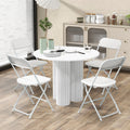 4 Pack Metal Folding Chairs with Plastic Seat and Back-White