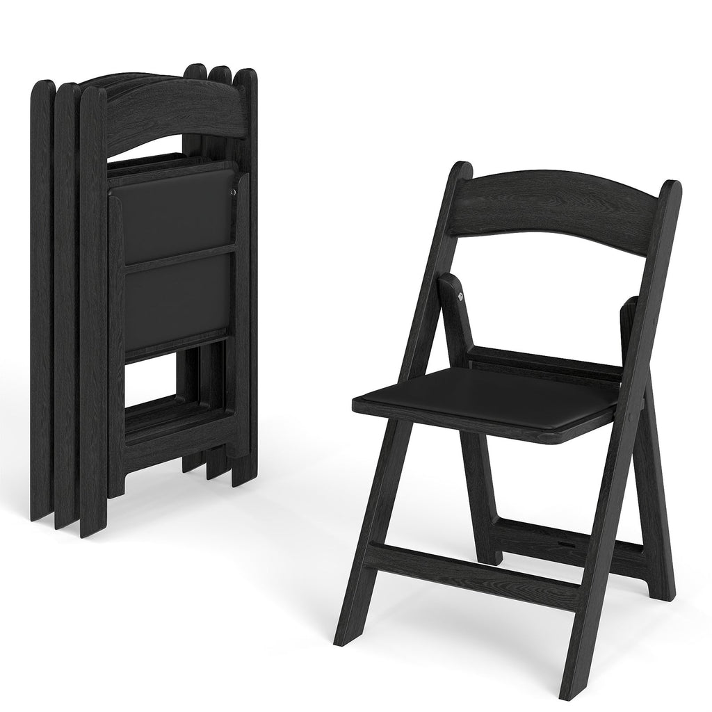 4 Pack Resin Folding Chairs with Padded Seat