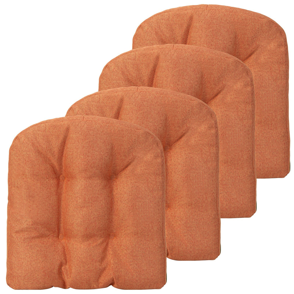 4 Pack 17.5 x 17 Inch U-Shaped Chair Pads with Polyester Cover