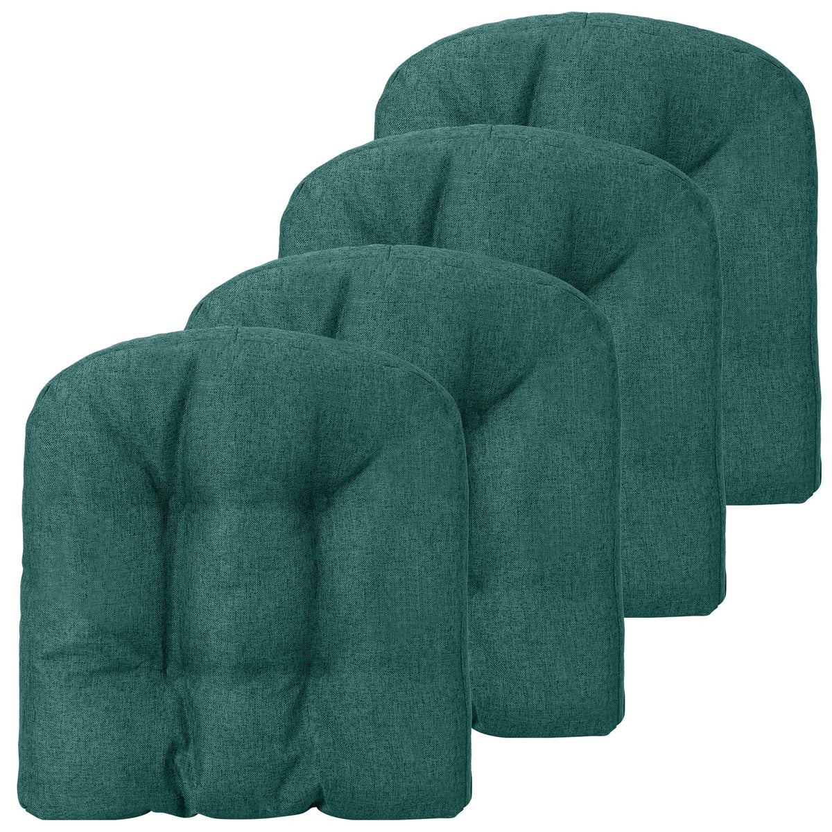 4 Pack 17.5 x 17 Inch U-Shaped Chair Pads with Polyester Cover