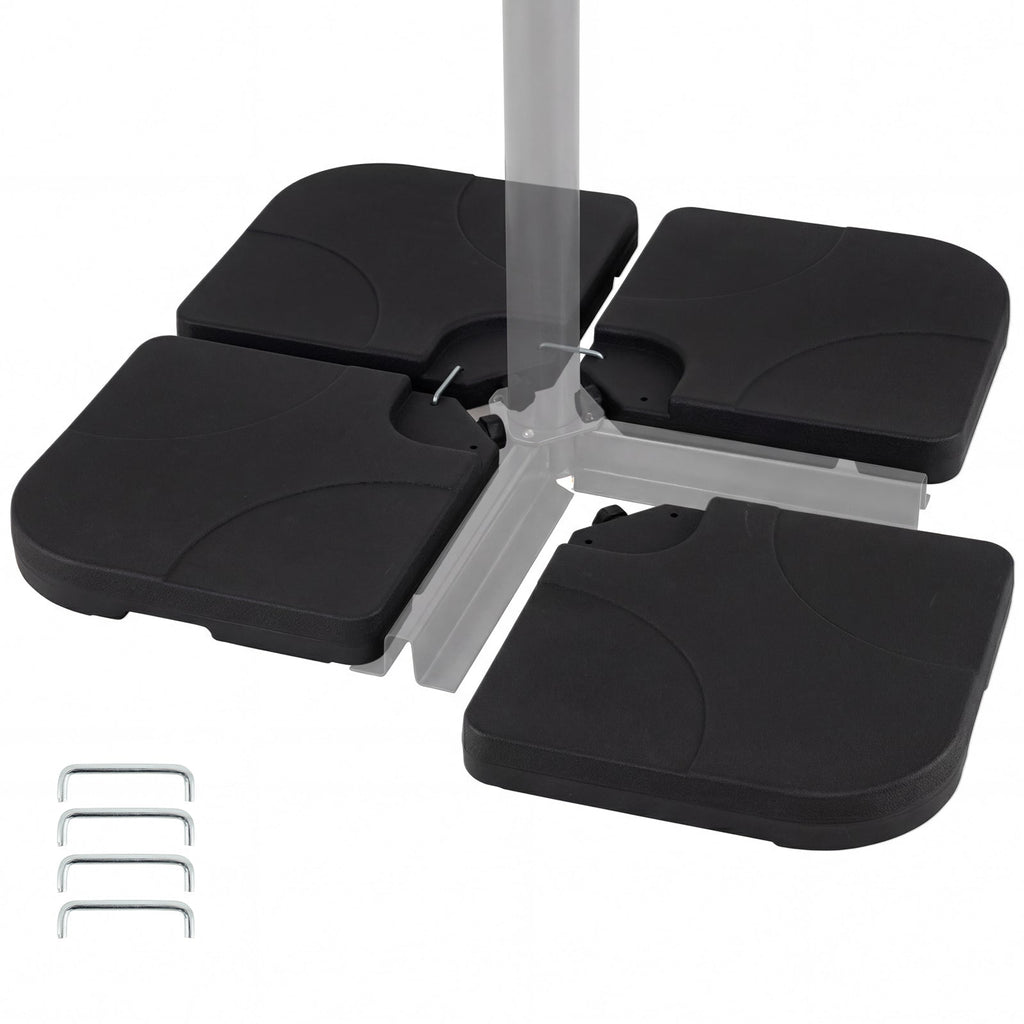 4-Piece Cantilever Offset Base 164 LBS Heavy-Duty Square with U-Locking Pins-Black