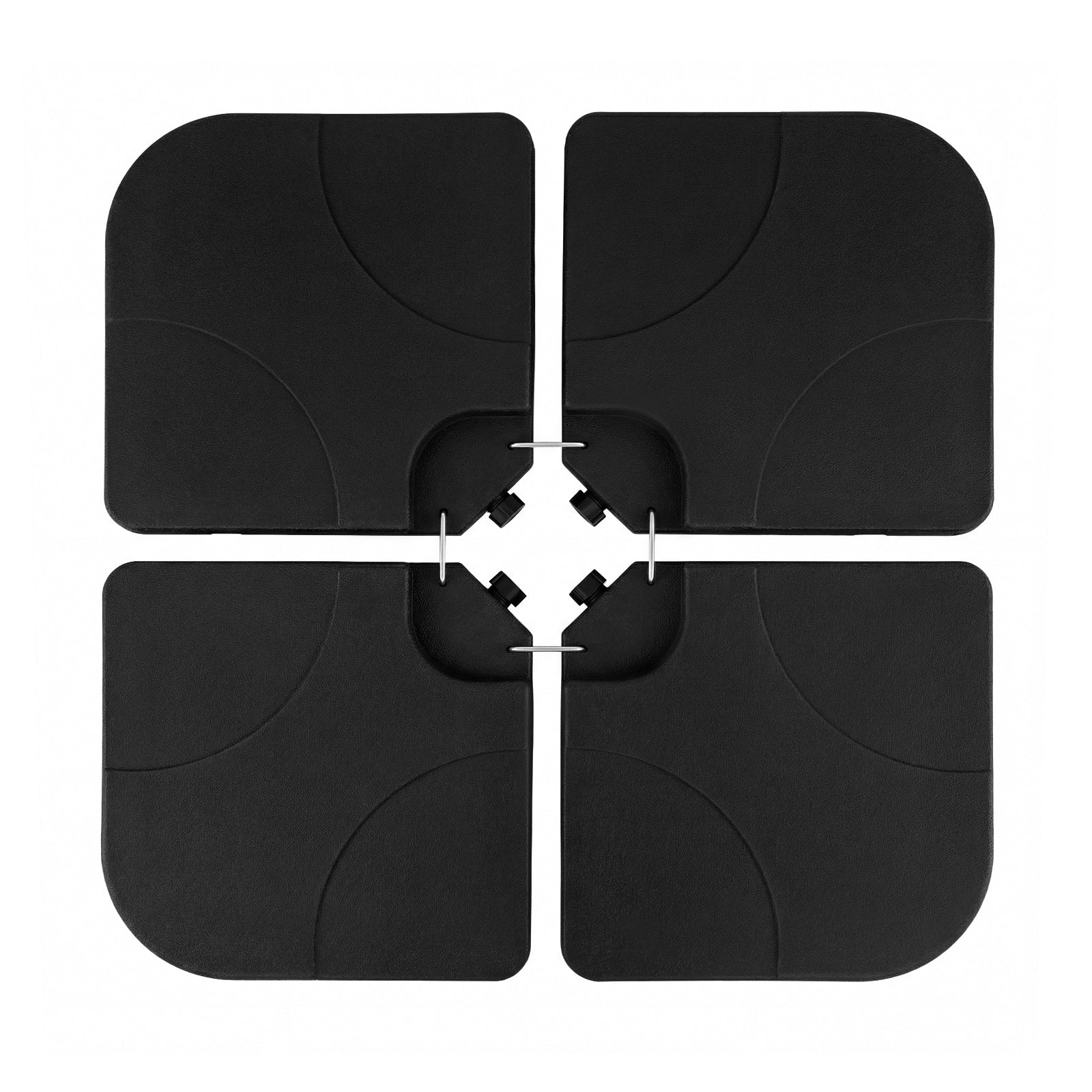 4-Piece Cantilever Offset Base 164 LBS Heavy-Duty Square with U-Locking Pins-Black