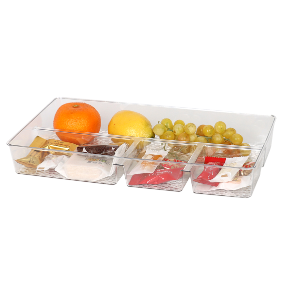 4 Section Storage Orgnizer Clear Medium 15'' X 8'' X 2''