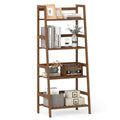 4-Tier Bamboo Plant Rack with Guardrails Stable and Space-Saving