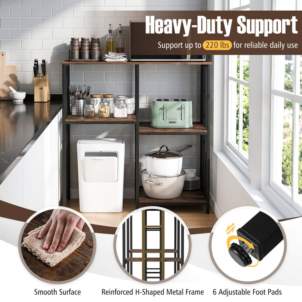 4-Tier Baker's Rack with Heavy-Duty Metal Frame