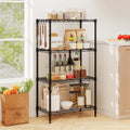 4-Tier Metal Storage Shelving Unit with V-Shaped Wire Rack and 600 LBS Capacity-Black