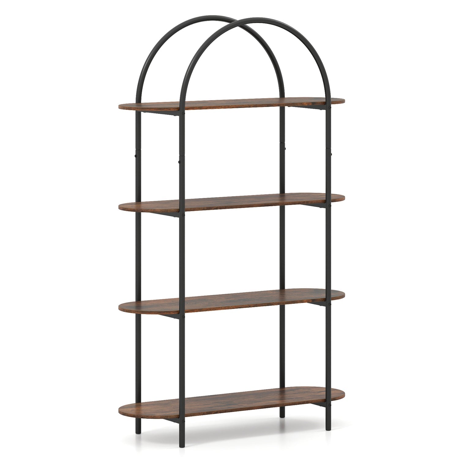 4-Tier Open Bookcase with Sturdy Metal Frame for Living Room