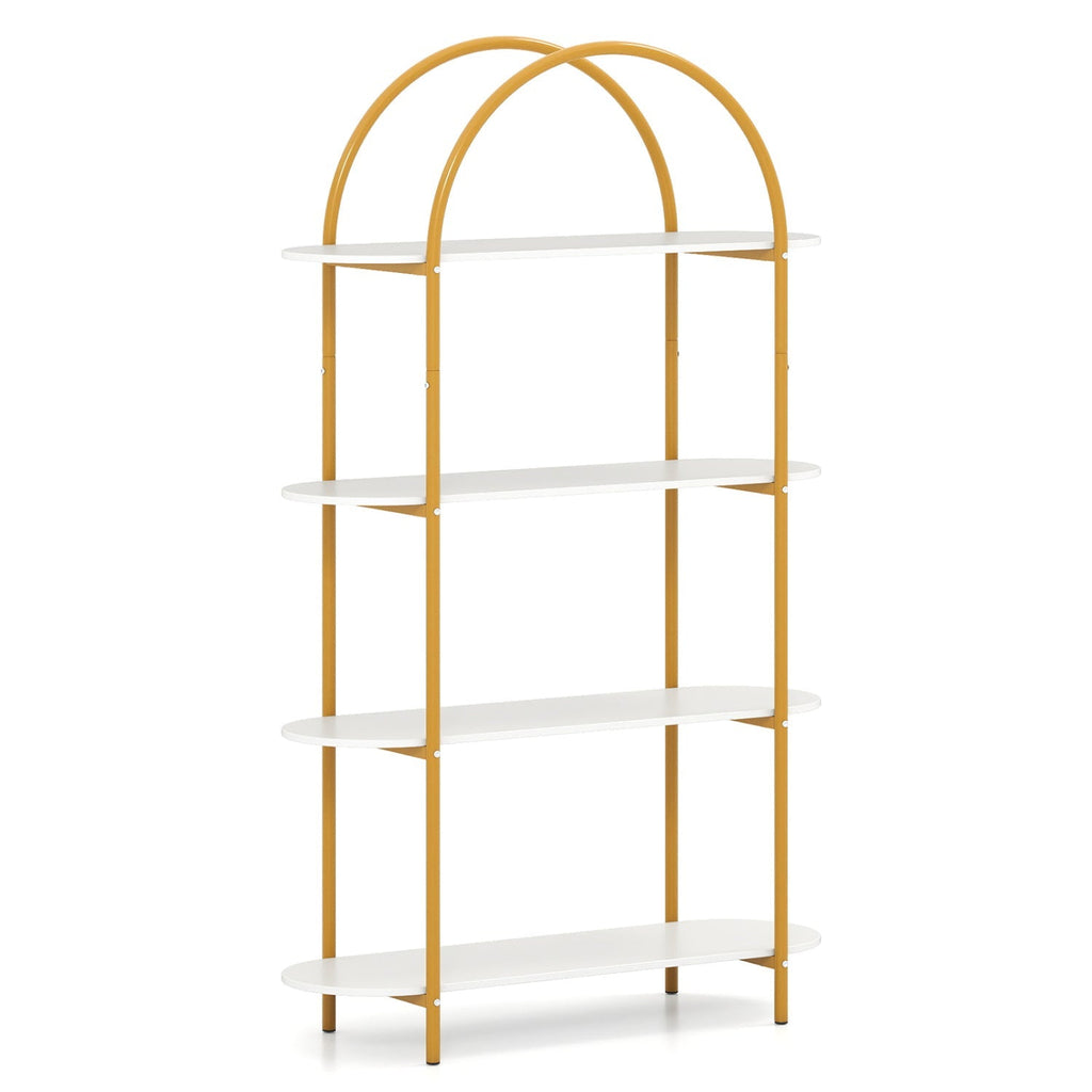4-Tier Open Bookcase with Sturdy Metal Frame for Living Room