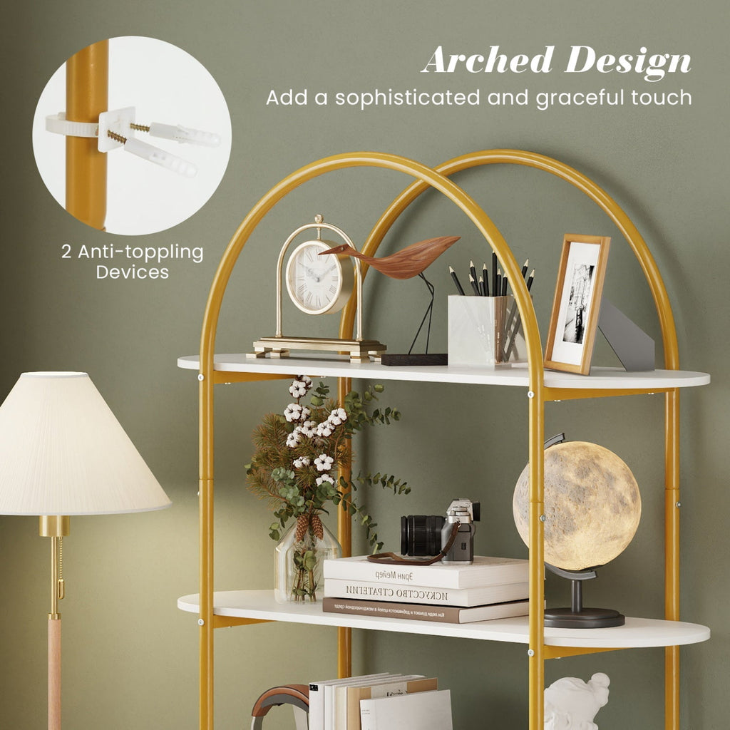 4-Tier Open Bookcase with Sturdy Metal Frame for Living Room