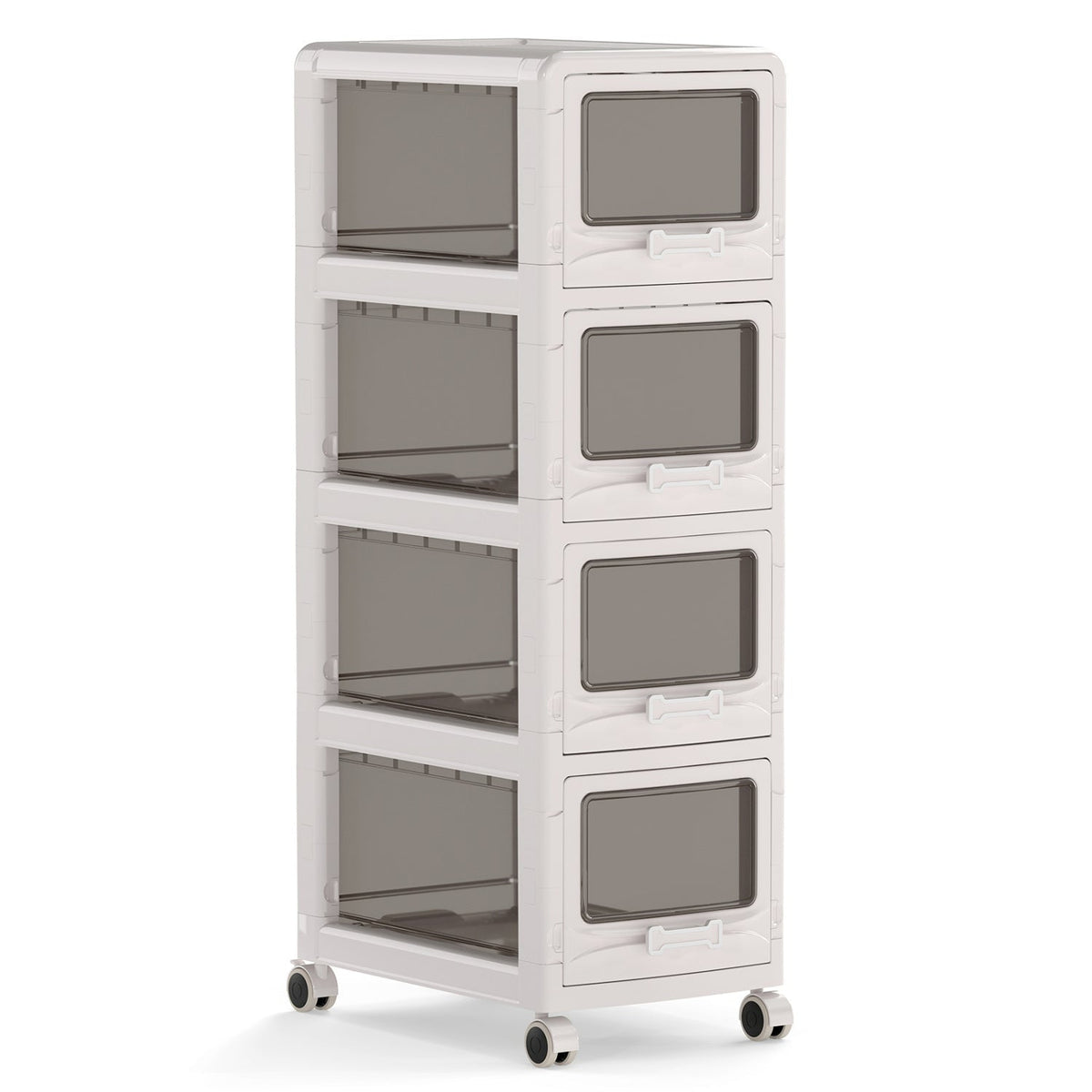 Rolling Storage Cart with Drawers and Lockable Wheels