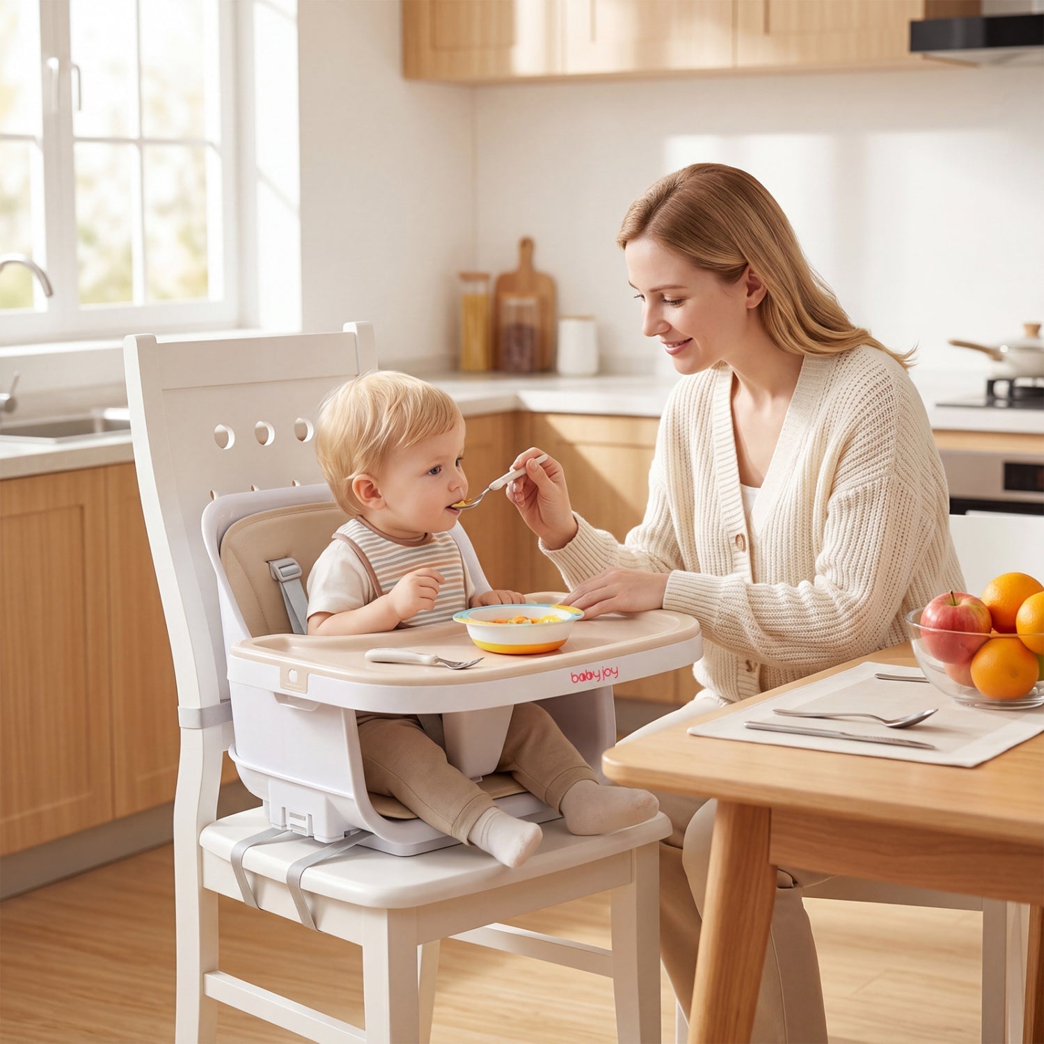 4-in-1 Convertible Baby High Chair with Adjustable Tray