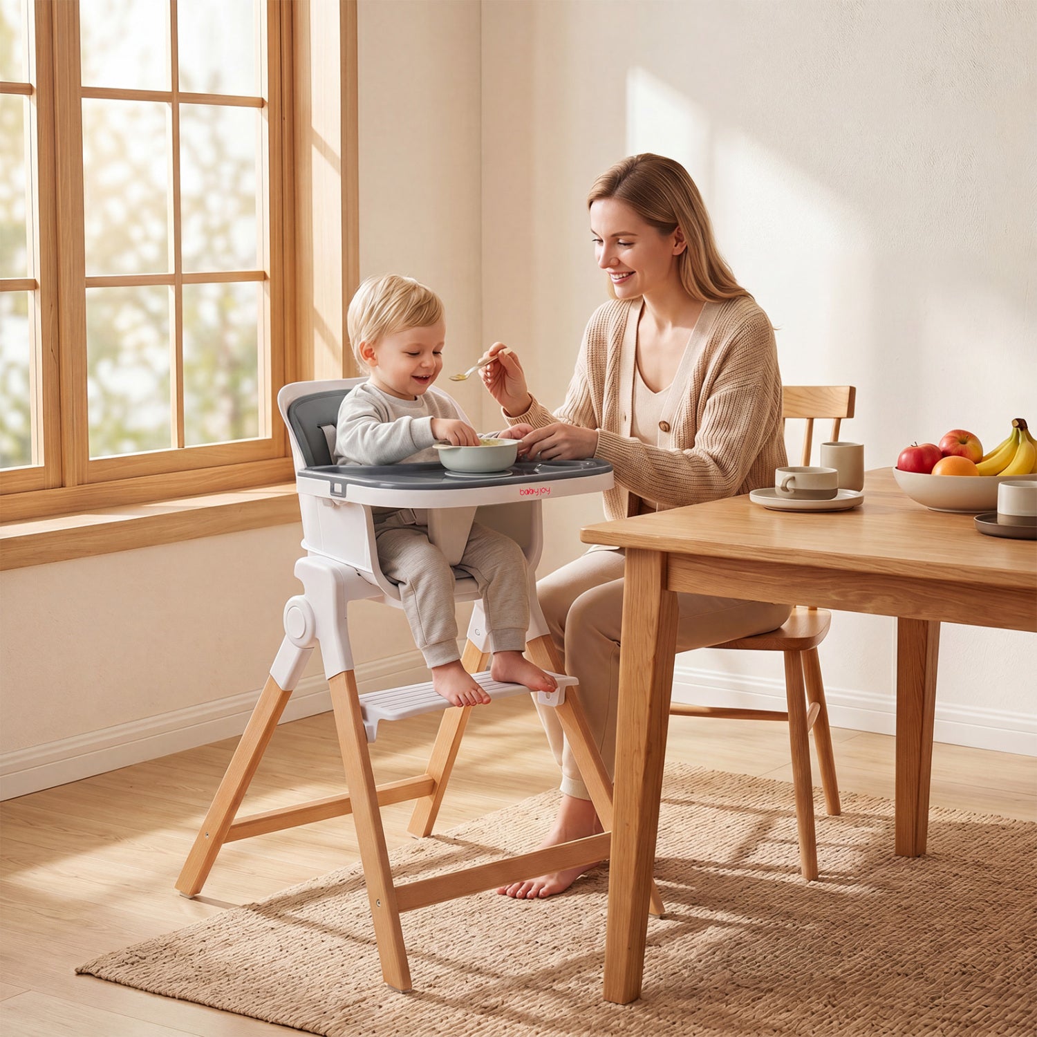 4-in-1 Convertible Baby High Chair with Adjustable Tray