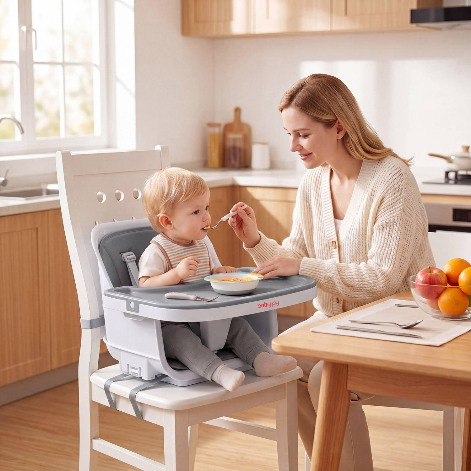 4-in-1 Convertible Baby High Chair with Adjustable Tray
