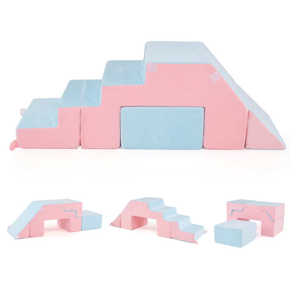 4-in-1 Foam Climbing Blocks with Slide for Toddlers