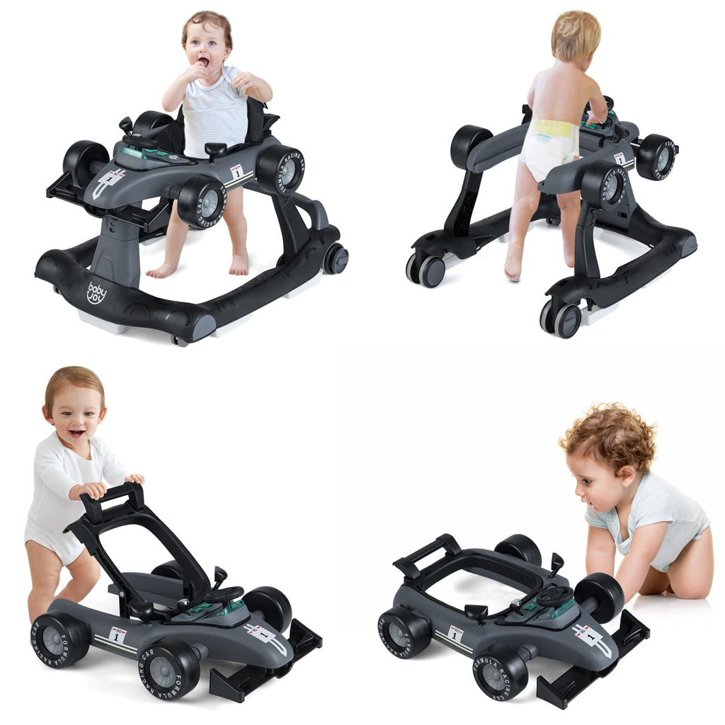 4-in-1 Foldable Activity Push Walker with Adjustable Height