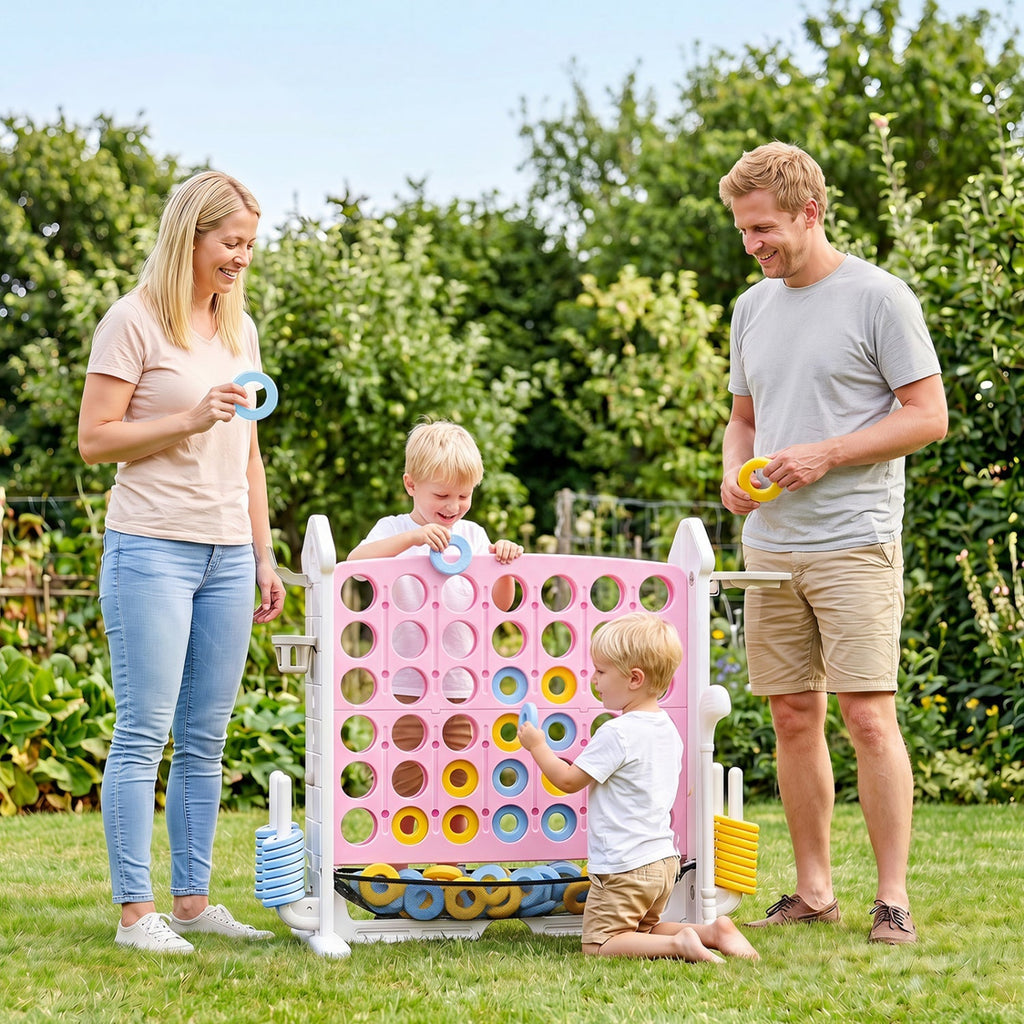 4-in-1 Adjustable Height Connect Game with Carry Bag