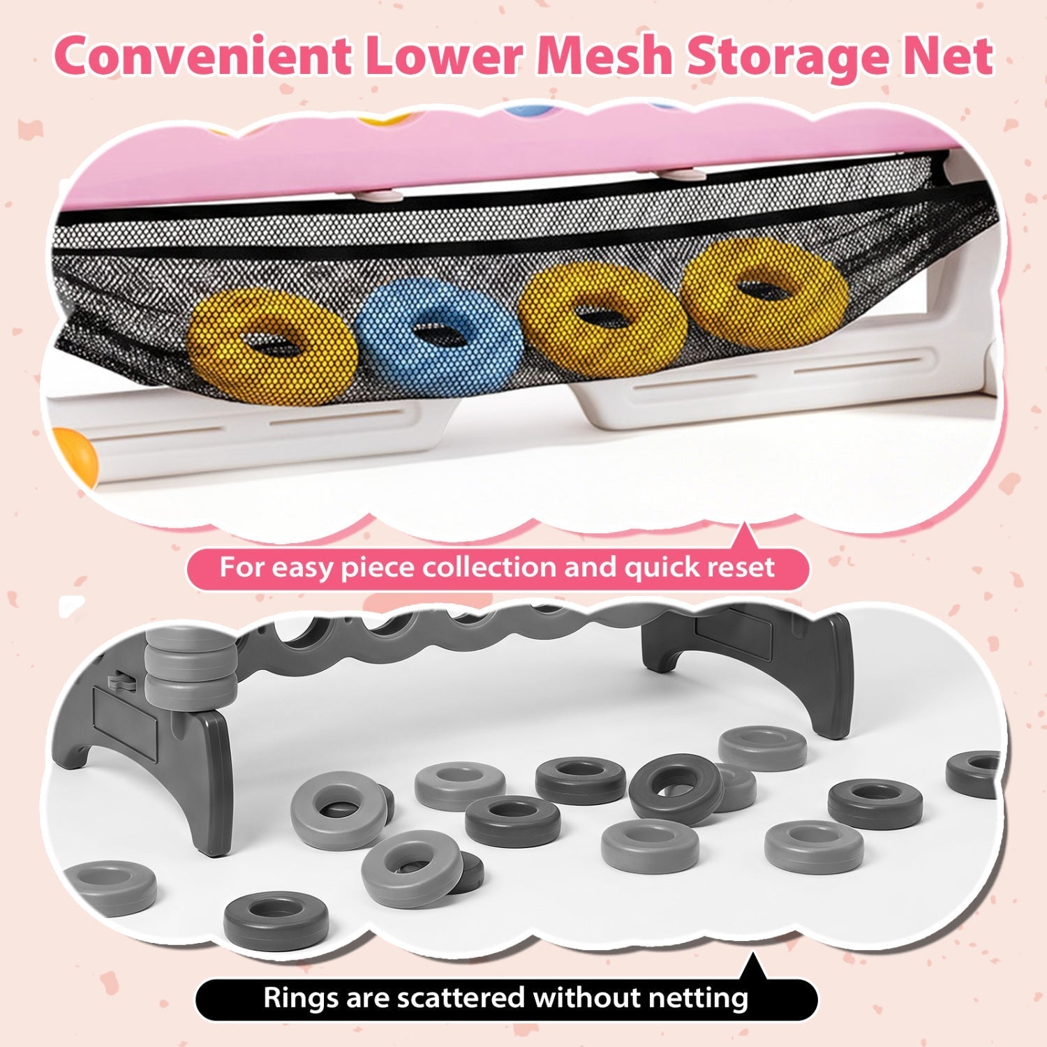 4-in-1 Adjustable Height Connect Game with Carry Bag
