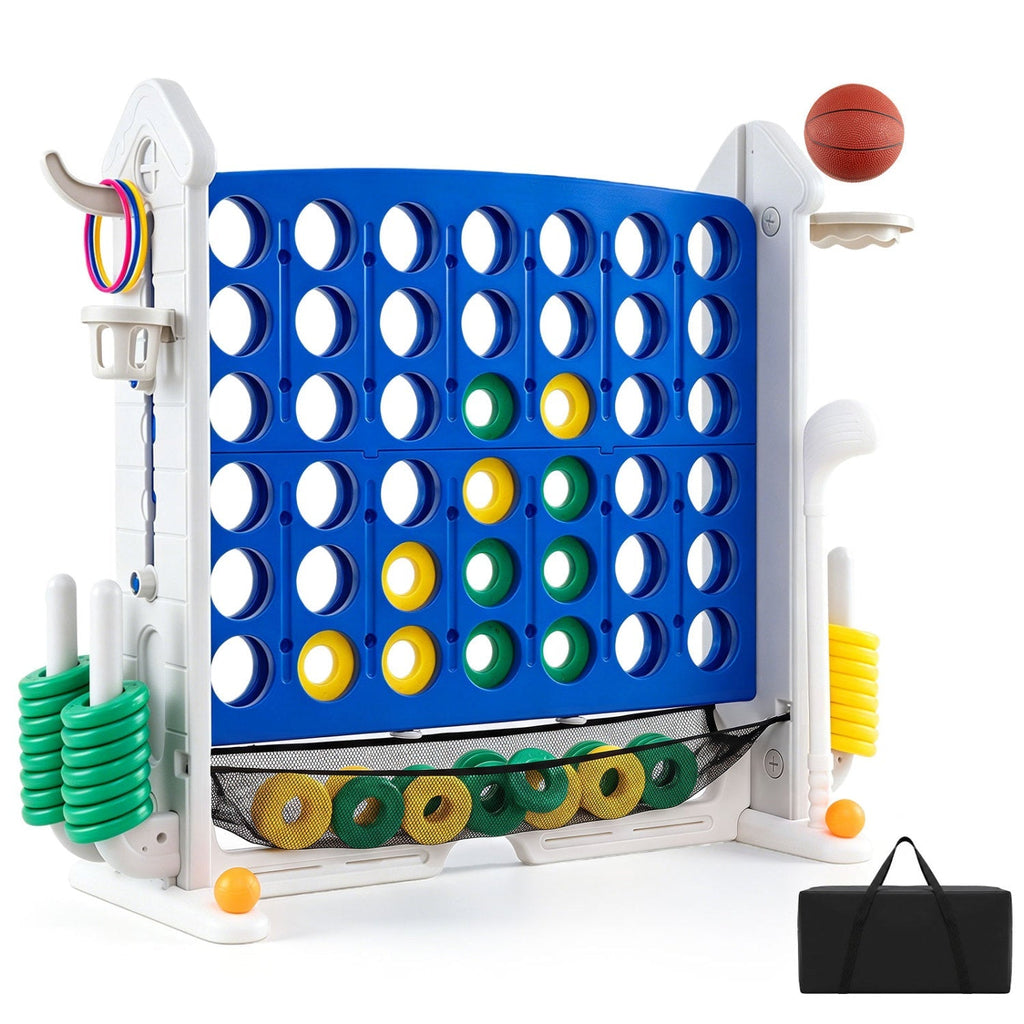 4-in-1 Adjustable Height Connect Game with Carry Bag