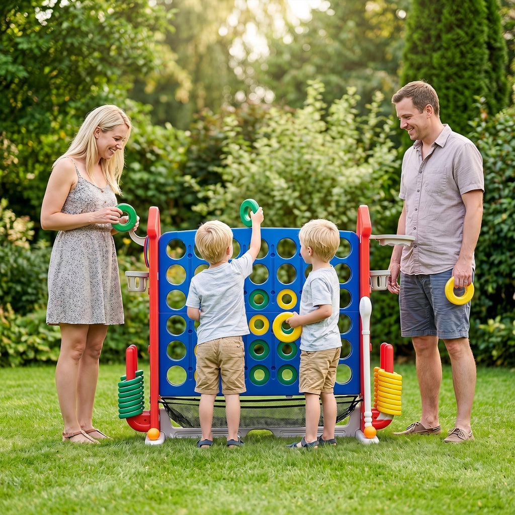 4-in-1 Adjustable Height Connect Game with Carry Bag