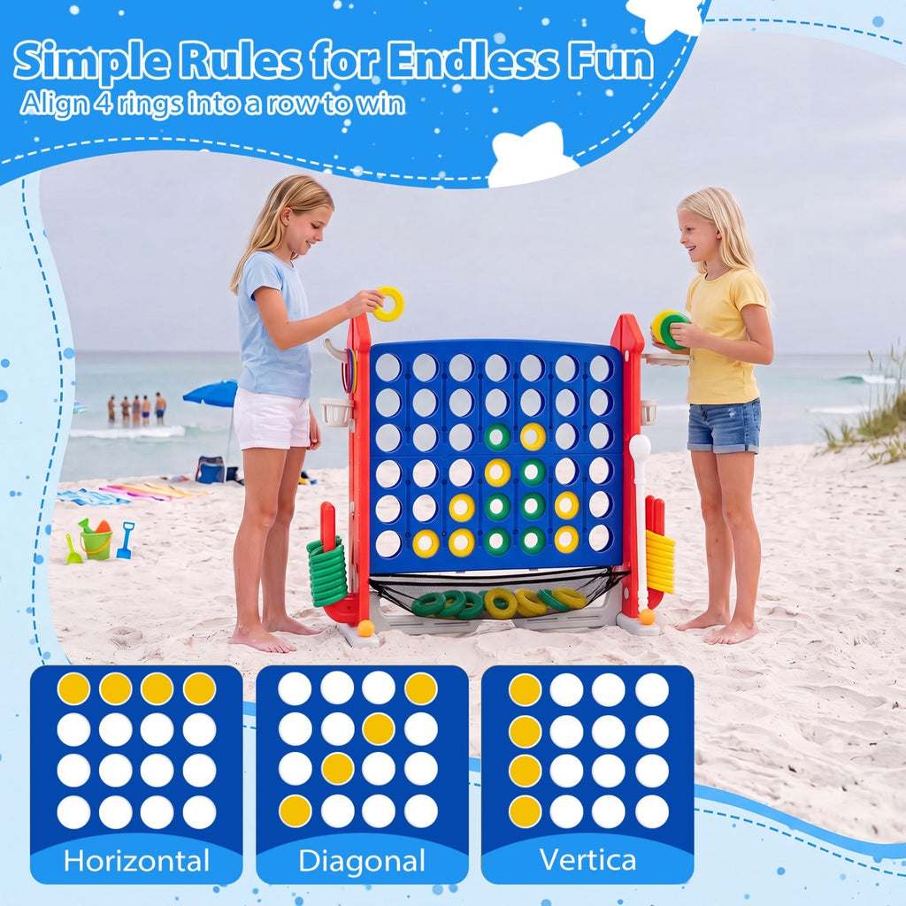 4-in-1 Adjustable Height Connect Game with Carry Bag