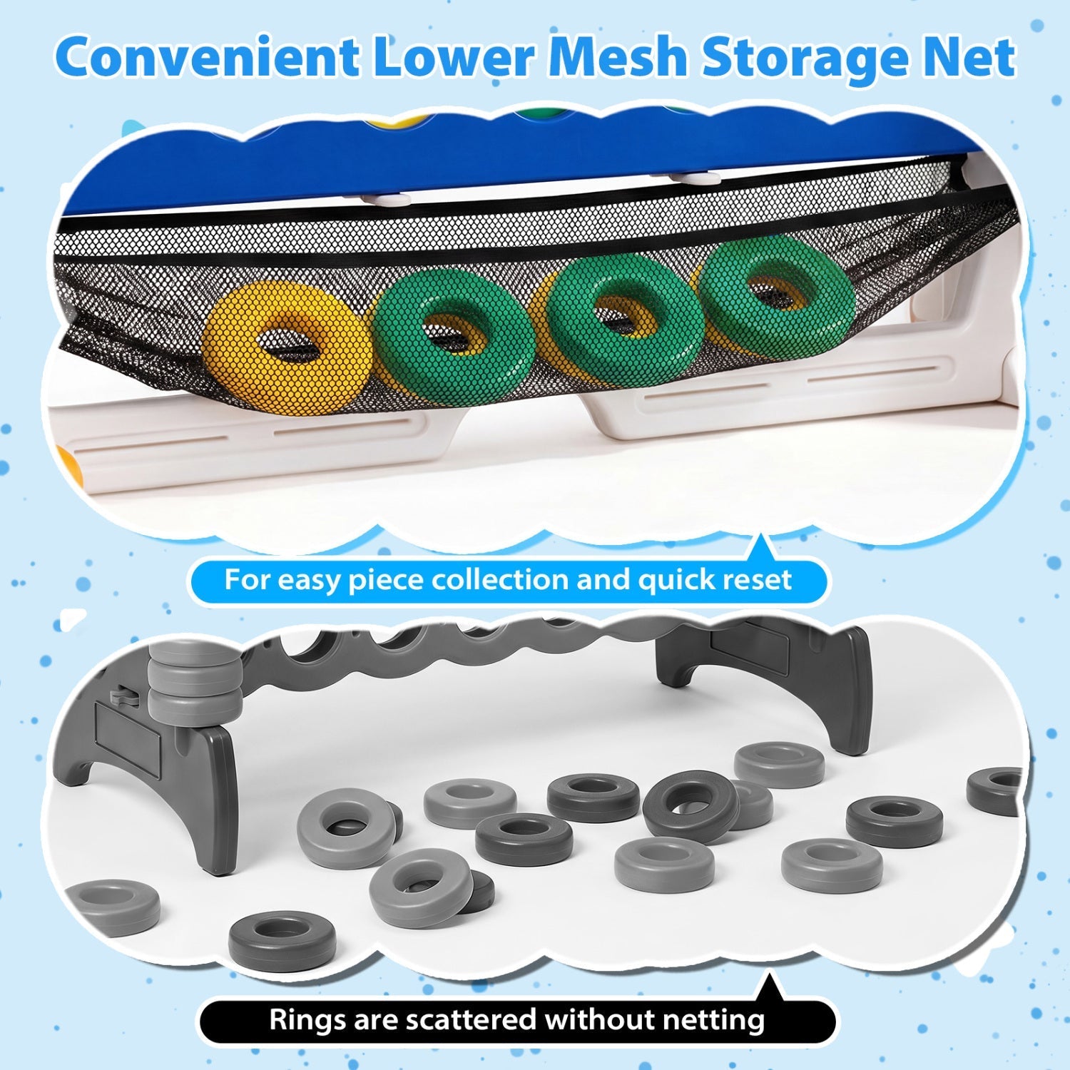 4-in-1 Adjustable Height Connect Game with Carry Bag