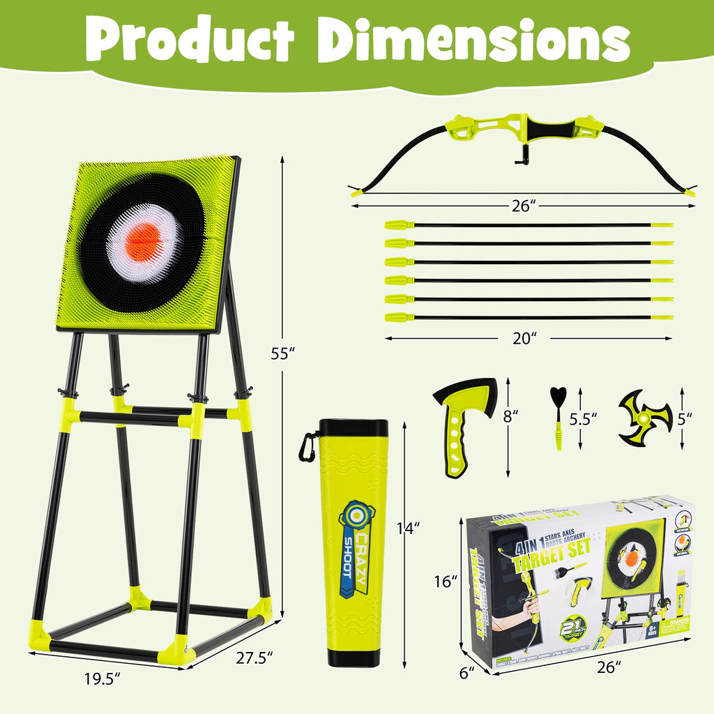 4 in 1 Throwing Target Set Kids Throwing Game with Bristle Target