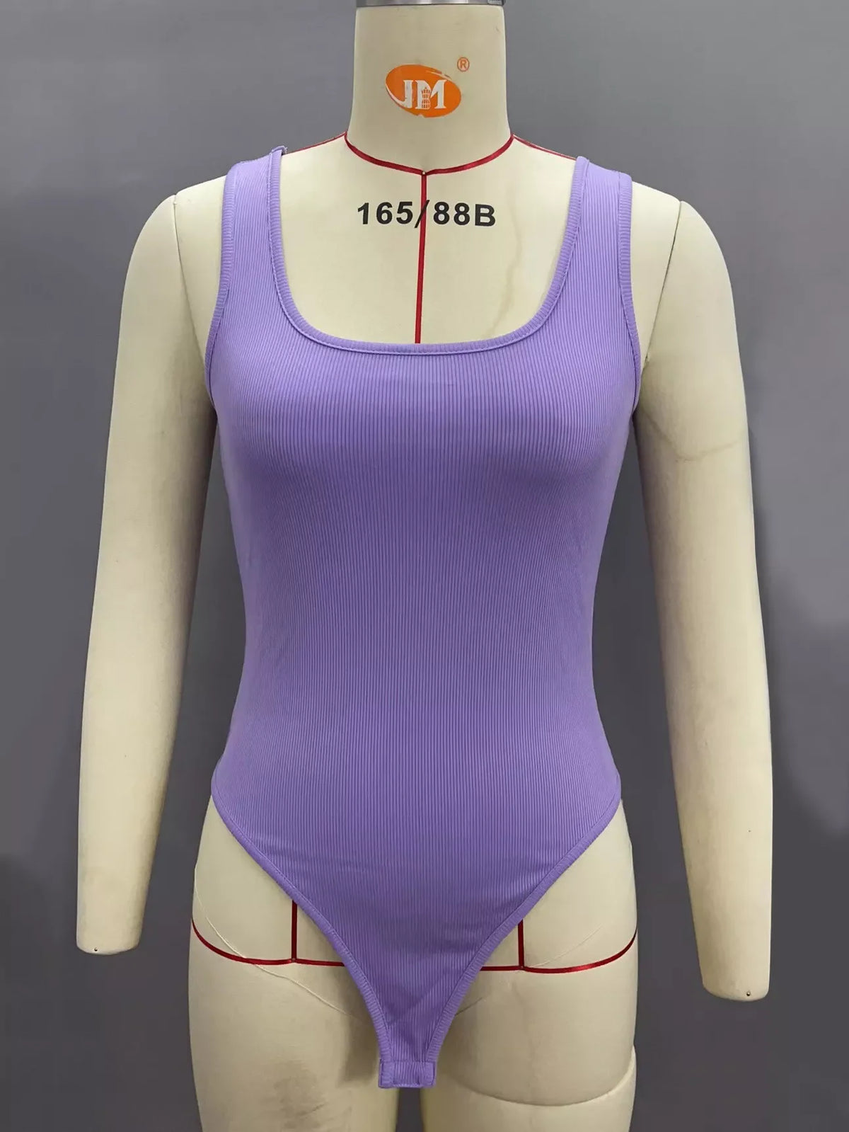Full Size Ribbed Knit Sleeveless Scoop Neck Bodysuit Plus Size