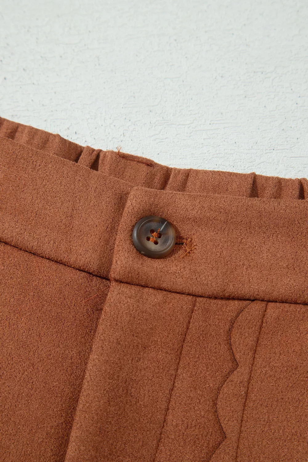 Scalloped Edge Pocket Full-Length Pants