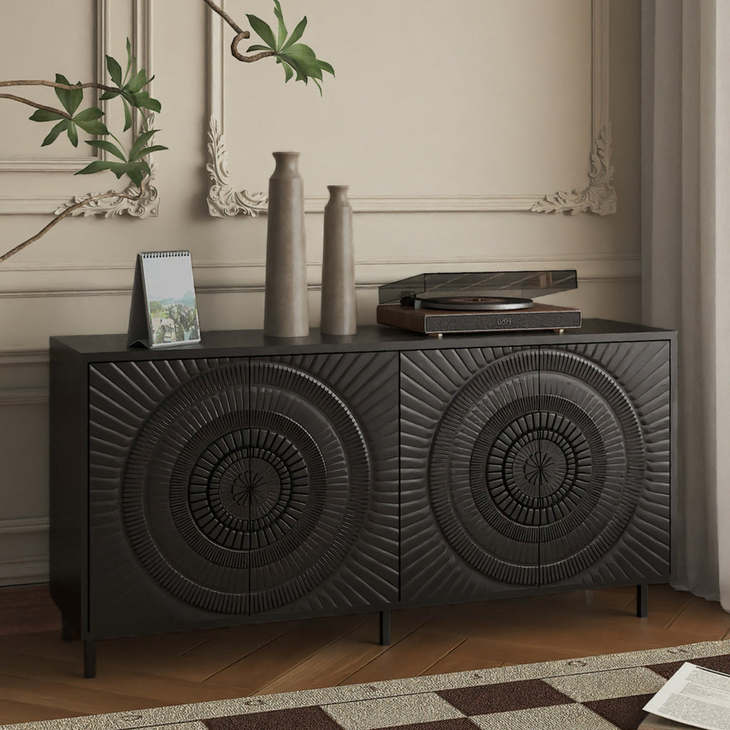 Modern Sideboard with Adjustable Shelves - Particle Board