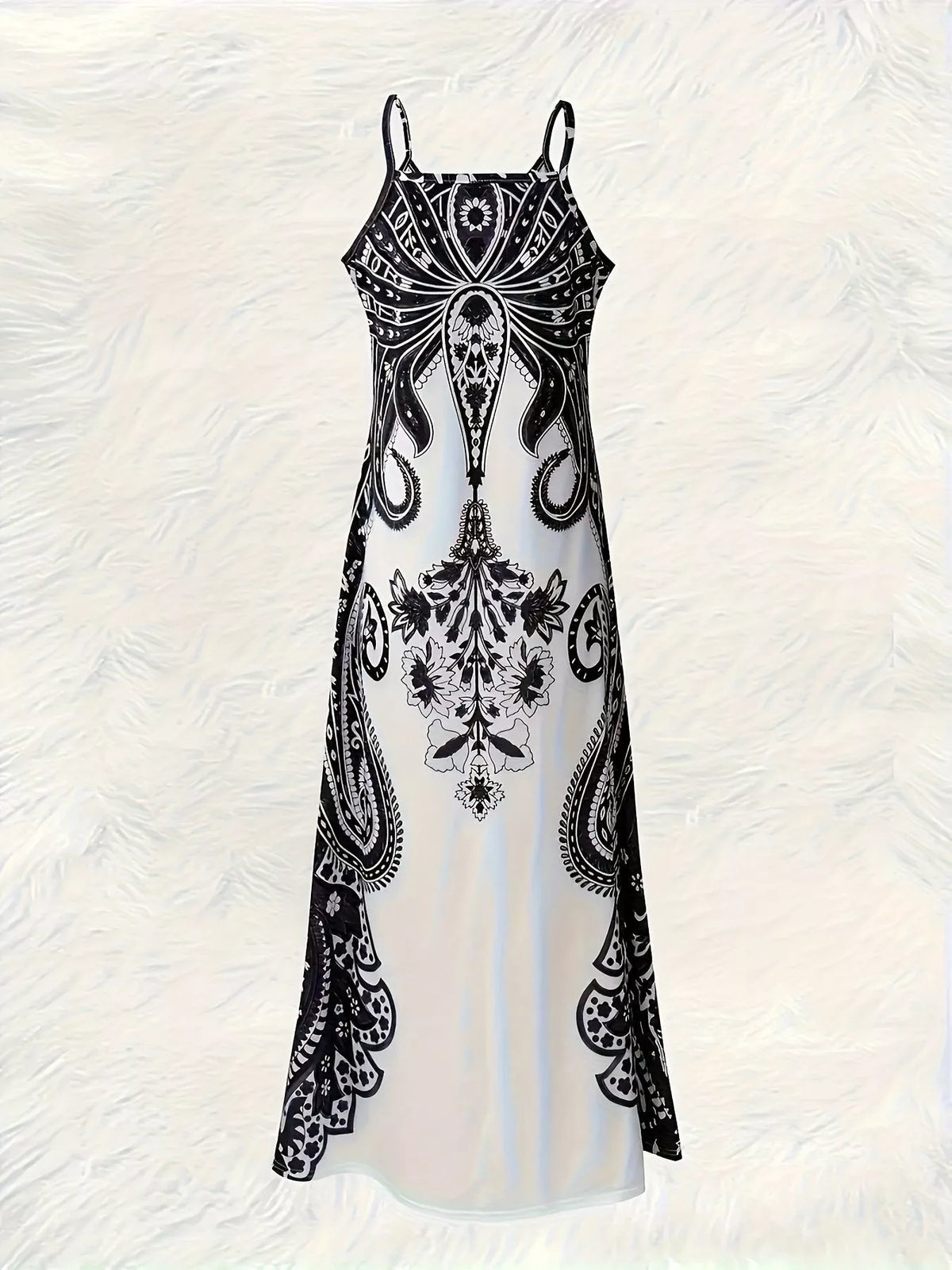 Printed Spaghetti Strap Maxi Dress