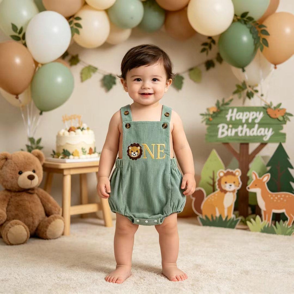 Cute Baby Summer Romper With Embroidered Straps