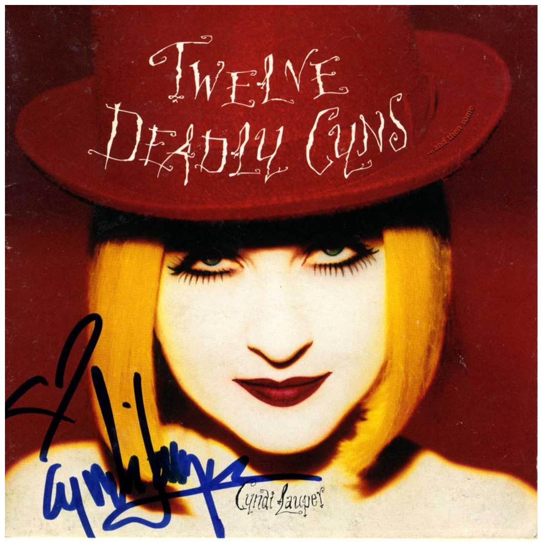 Cyndi Lauper Autographed Twelve Deadly Guns Cd Cover