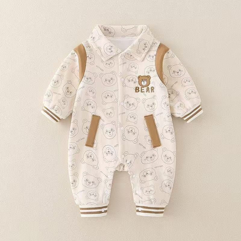 Babys Two-layer Autumn Outerwear Baby Onesie