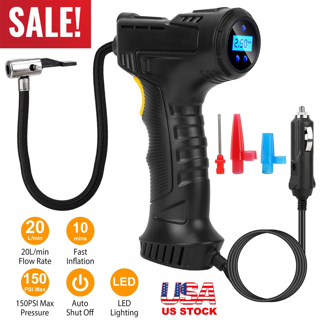 Portable Car Tire Inflator for Auto Use and Quick Inflate