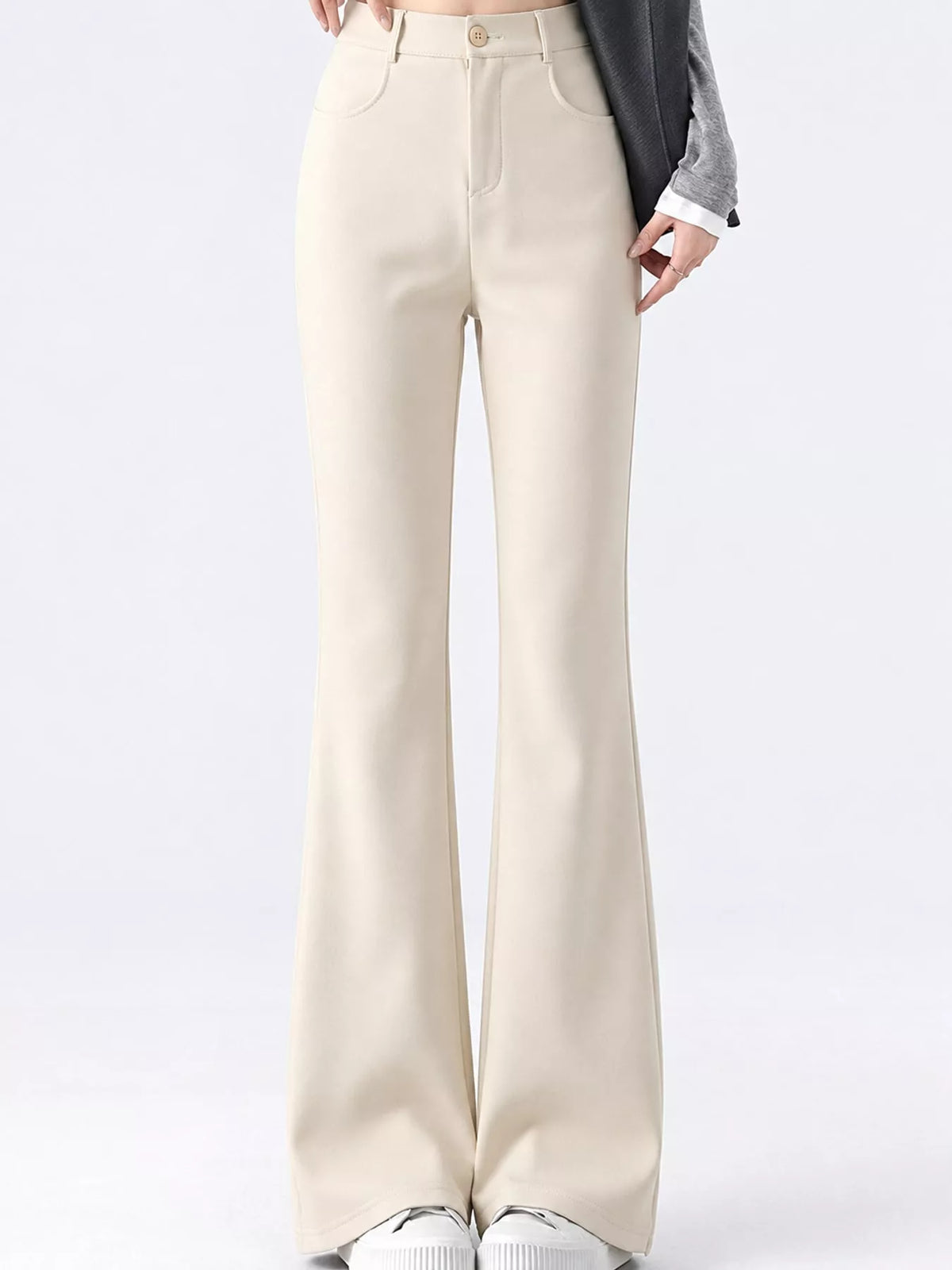 Full Size High-Waisted Slim-Fit Straight-Leg Pants Plus Size