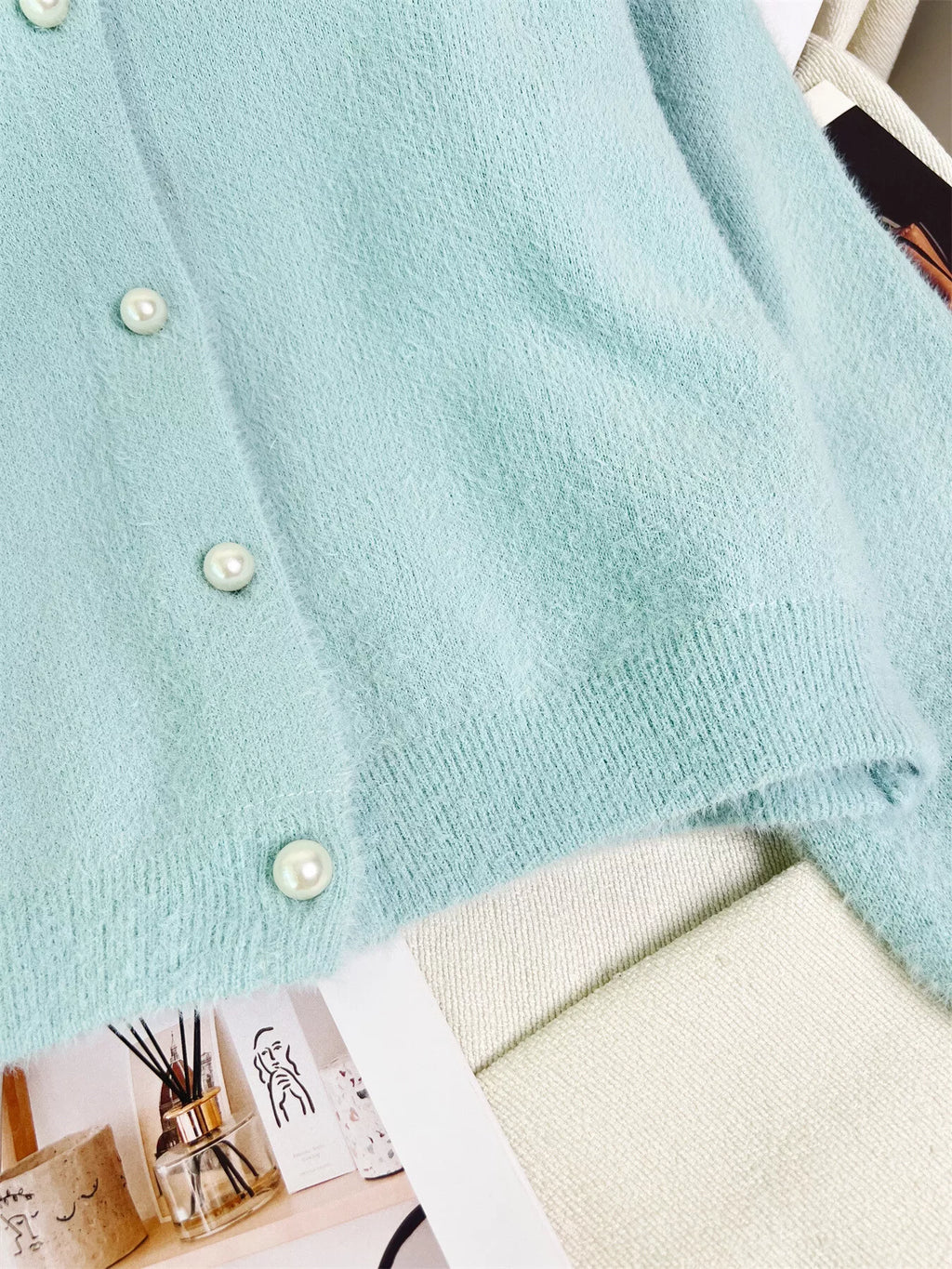 Fuzzy Knit Button Down Cardigan