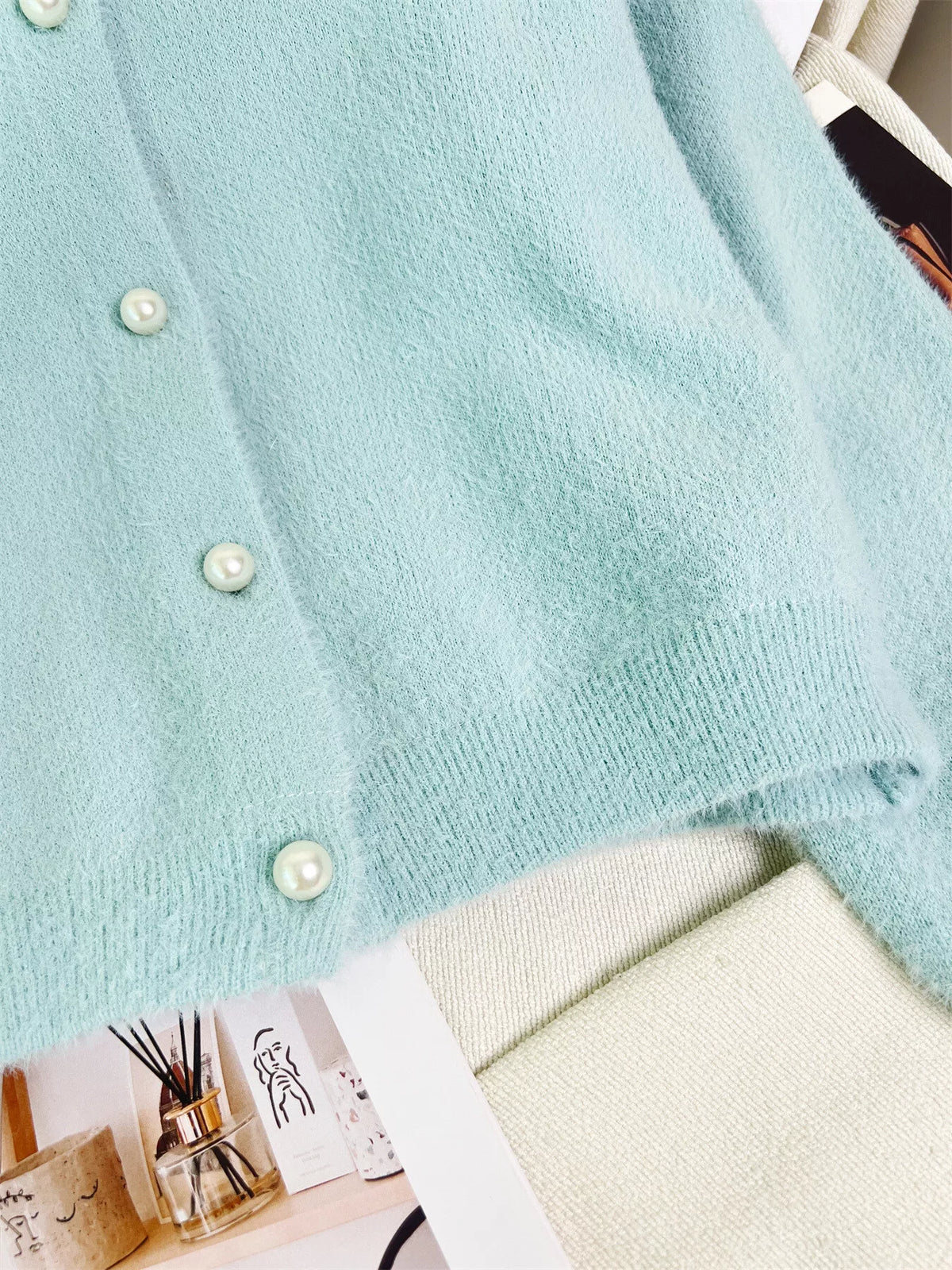 Fuzzy Knit Button Down Cardigan