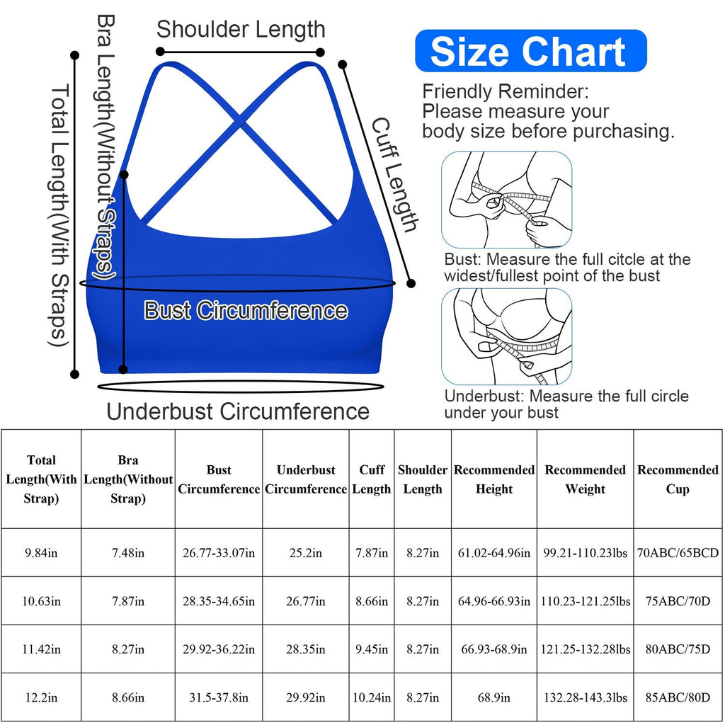 Cross Back Padded Sports Bra with Removable Pads