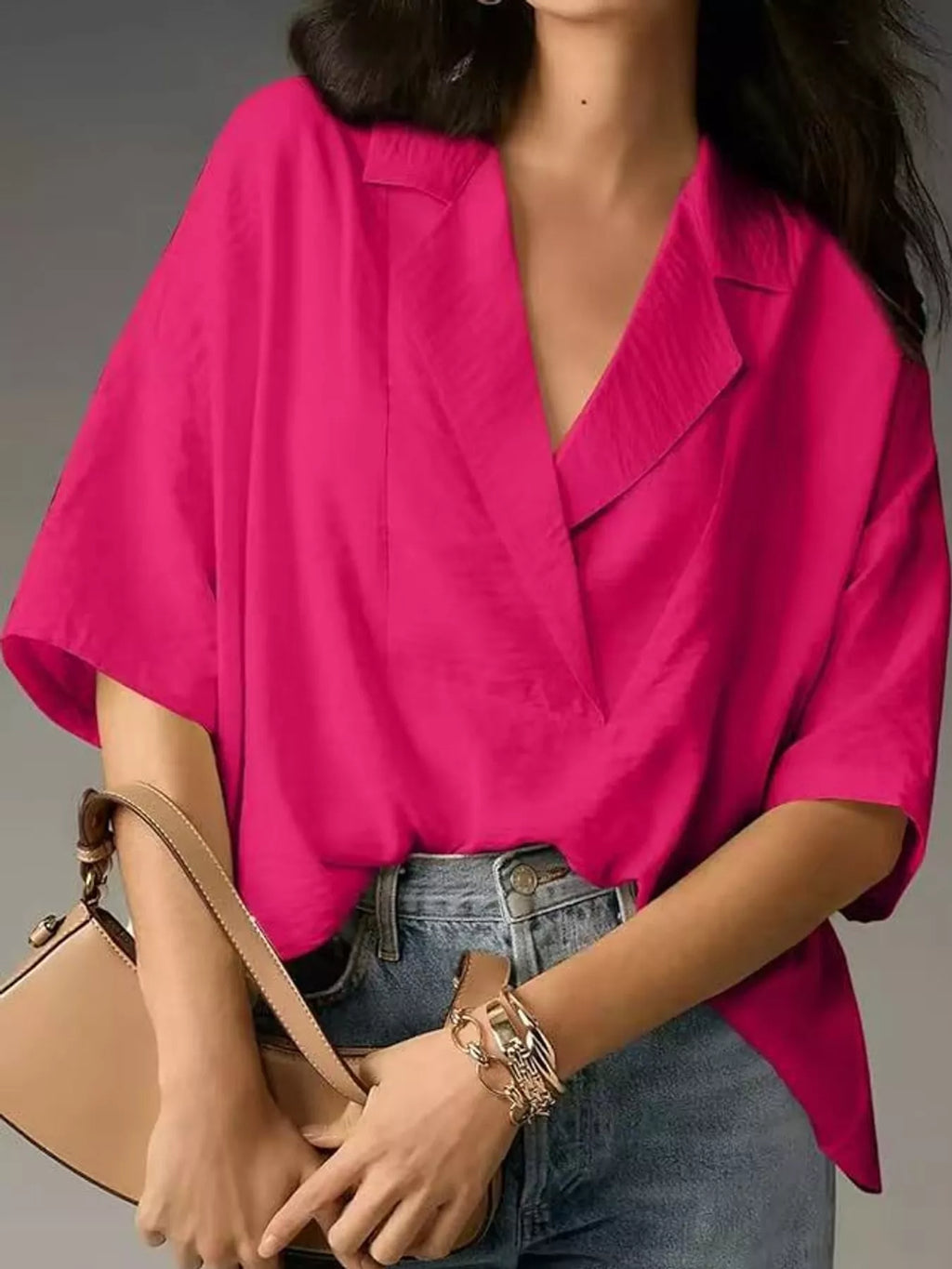 Half Sleeve Oversized Blouse