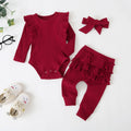 Suit Solid Color Rib Fabric Long Sleeve