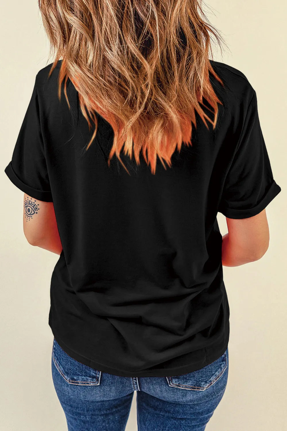 US Flag Graphic Round Neck Short Sleeve T-Shirt
