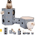 Muzzique Modular Felt Cat House & Tunnel Bed with Brush