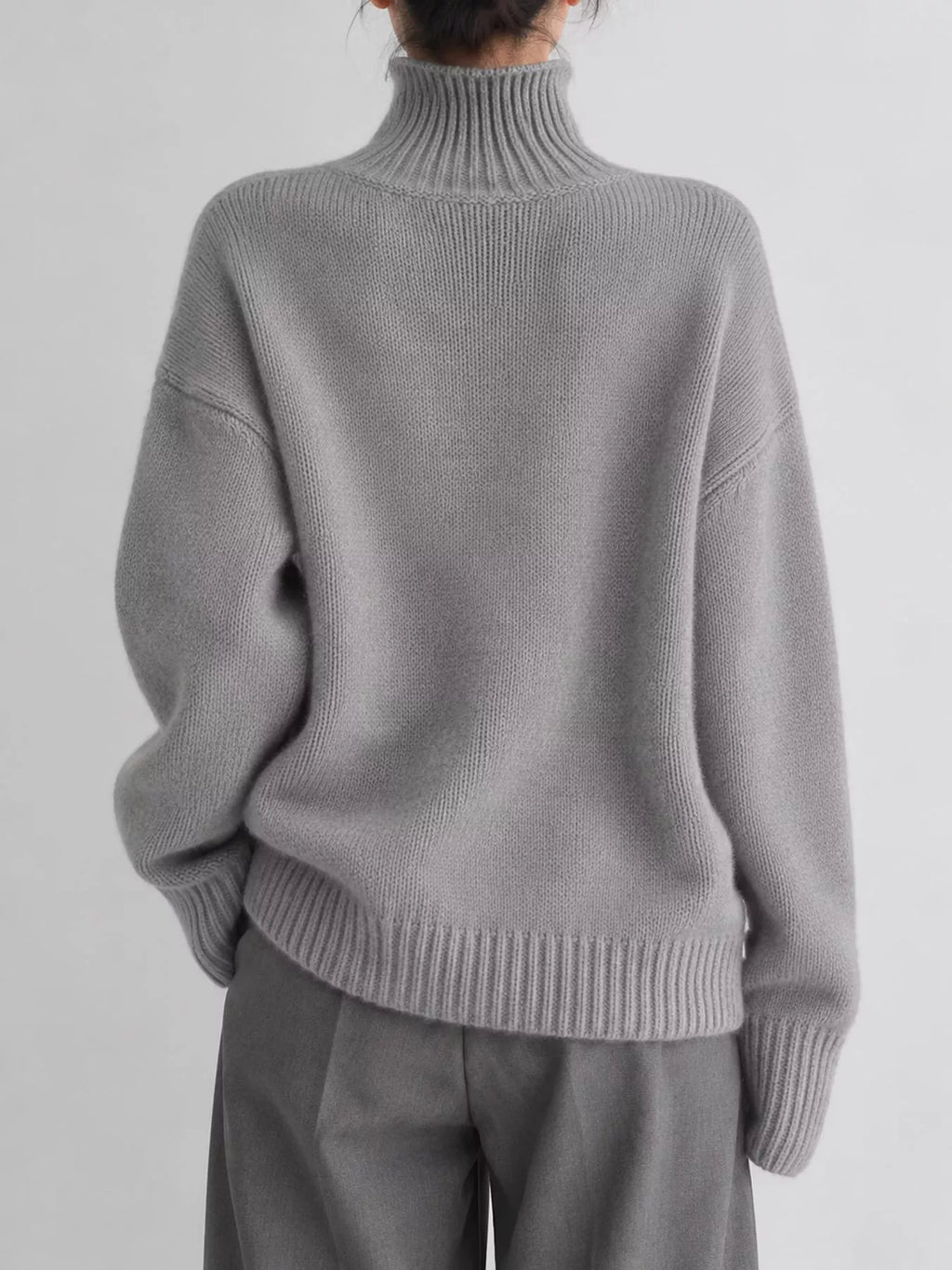 Turtleneck Dropped Shoulder Sweater