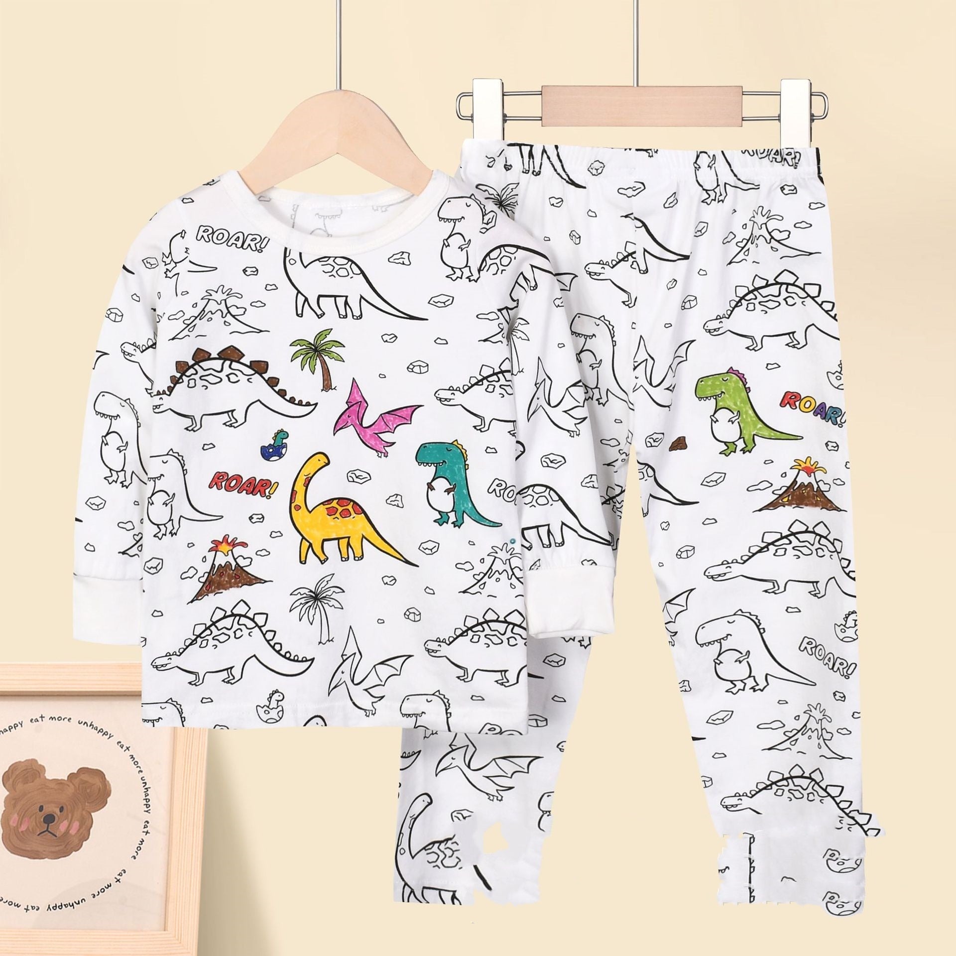 Girls Sketch Coloring Comfortable Children DIY Hand Drawing Suit