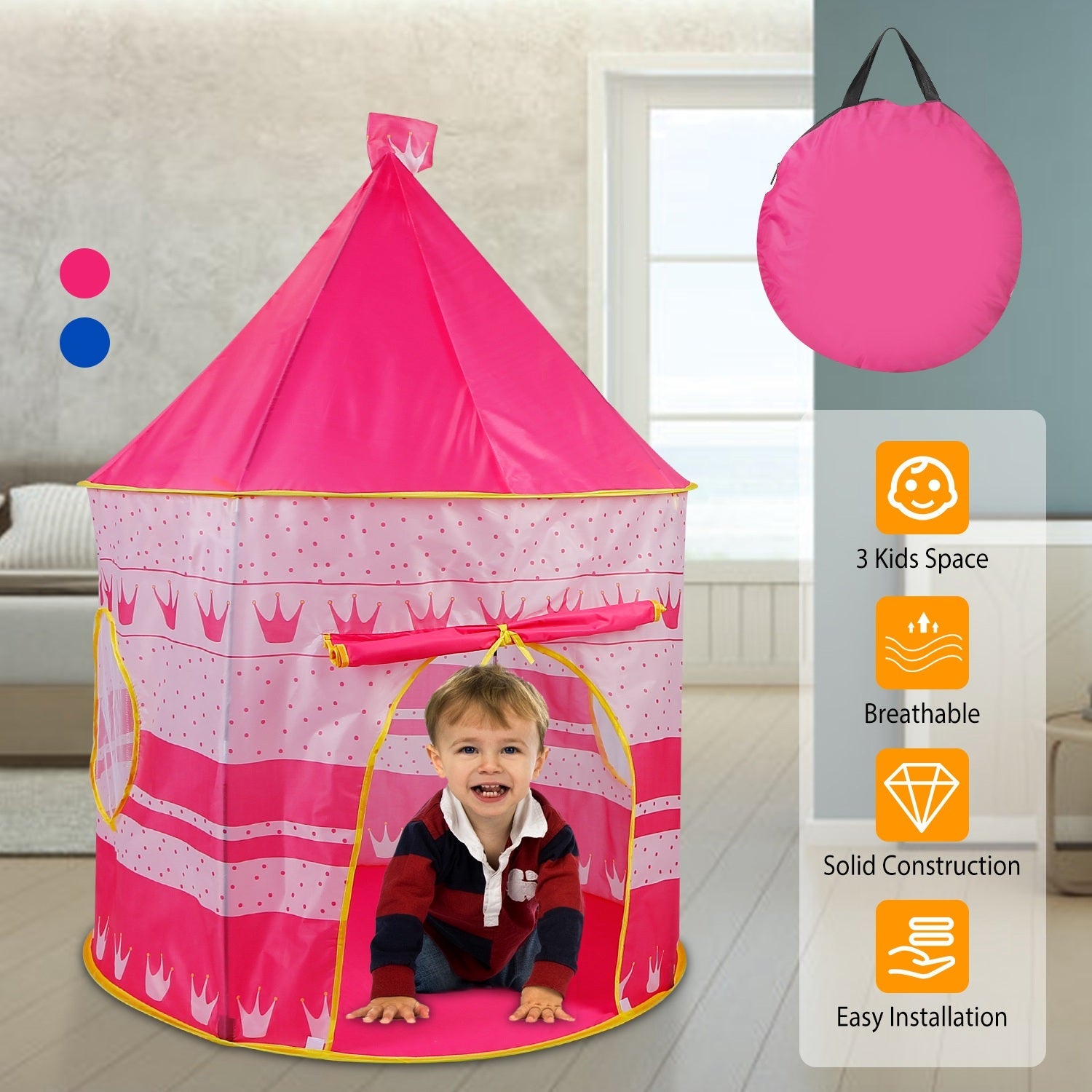 Kids Play Tent Foldable Pop Up Portable Playhouse