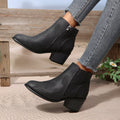 Point Toe Block Heels Boots