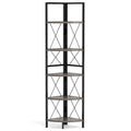5-Tier Freestanding Corner Shelf 63 Inch Tall Storage Rack